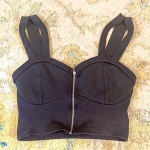 ⭐️Blue Steel, Soft Gray Zip-Up Bustier, Cool Straps, Disc. Shipping,Size S